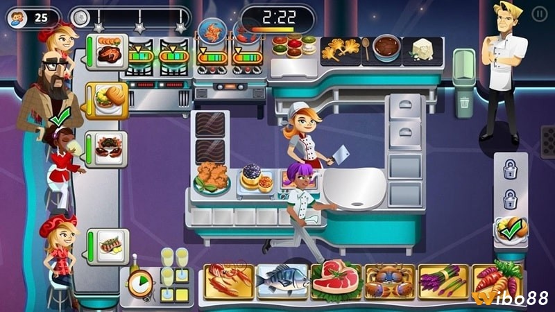 Trở thành đầu bếp trong nhà hàng và phục vụ thực khách cùng game nấu ăn hay